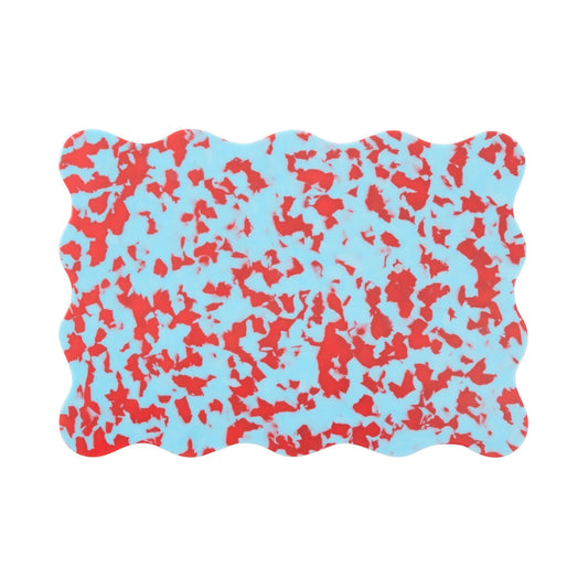 Red and blue wavy chopping board - aesthetic kitchenware, perfect for gifting.