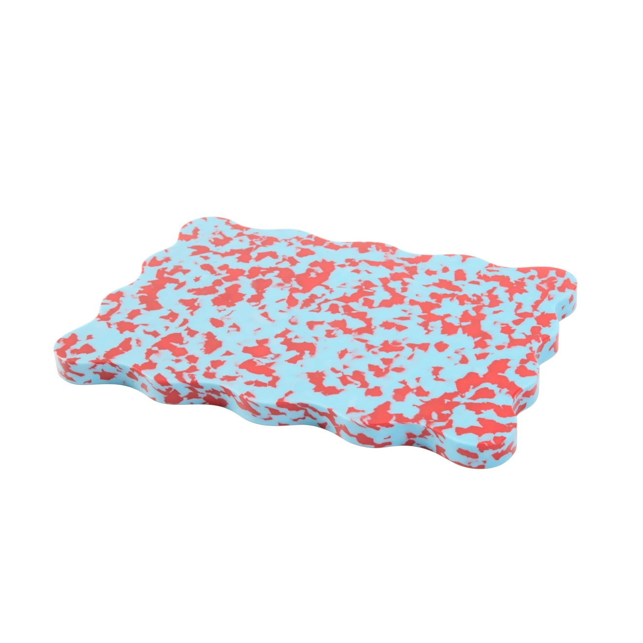 Red and blue wavy chopping board - aesthetic kitchenware, perfect for gifting.