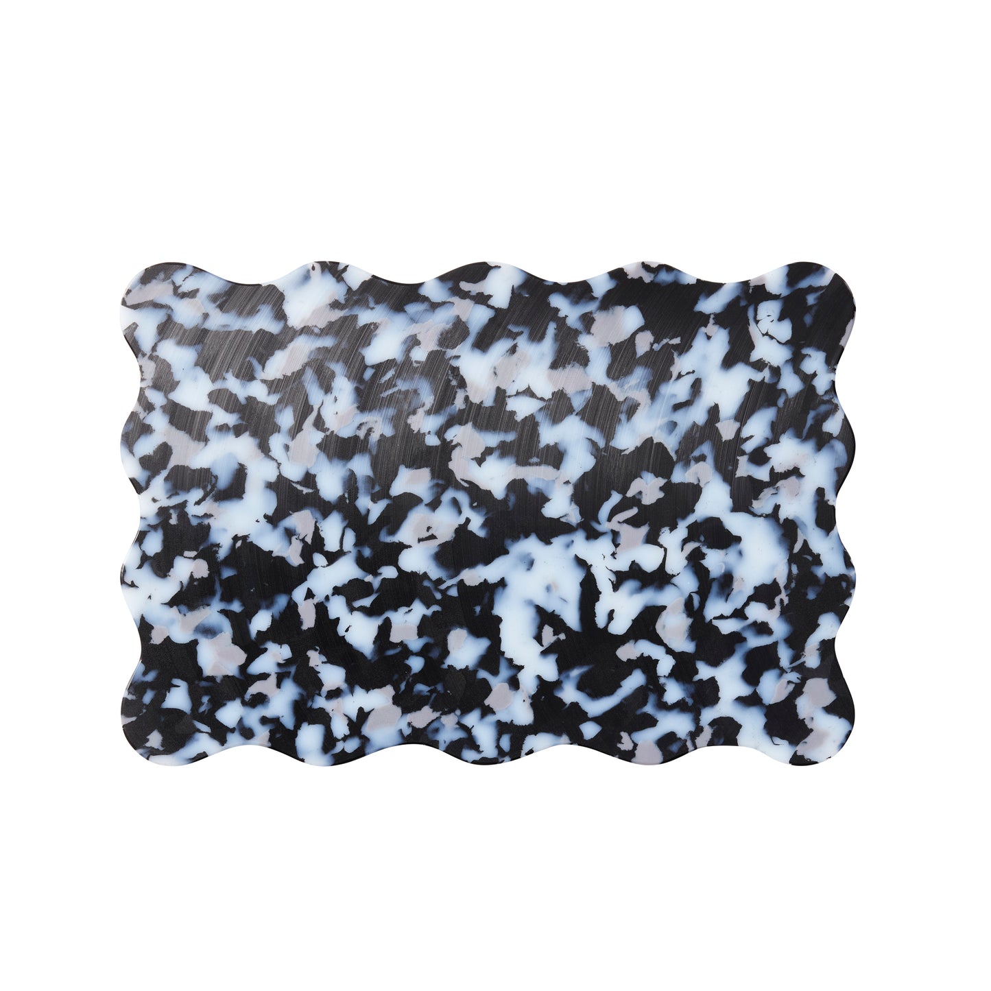 Black and white wavy Pinchy chopping board. Aesthetic kitchenware.