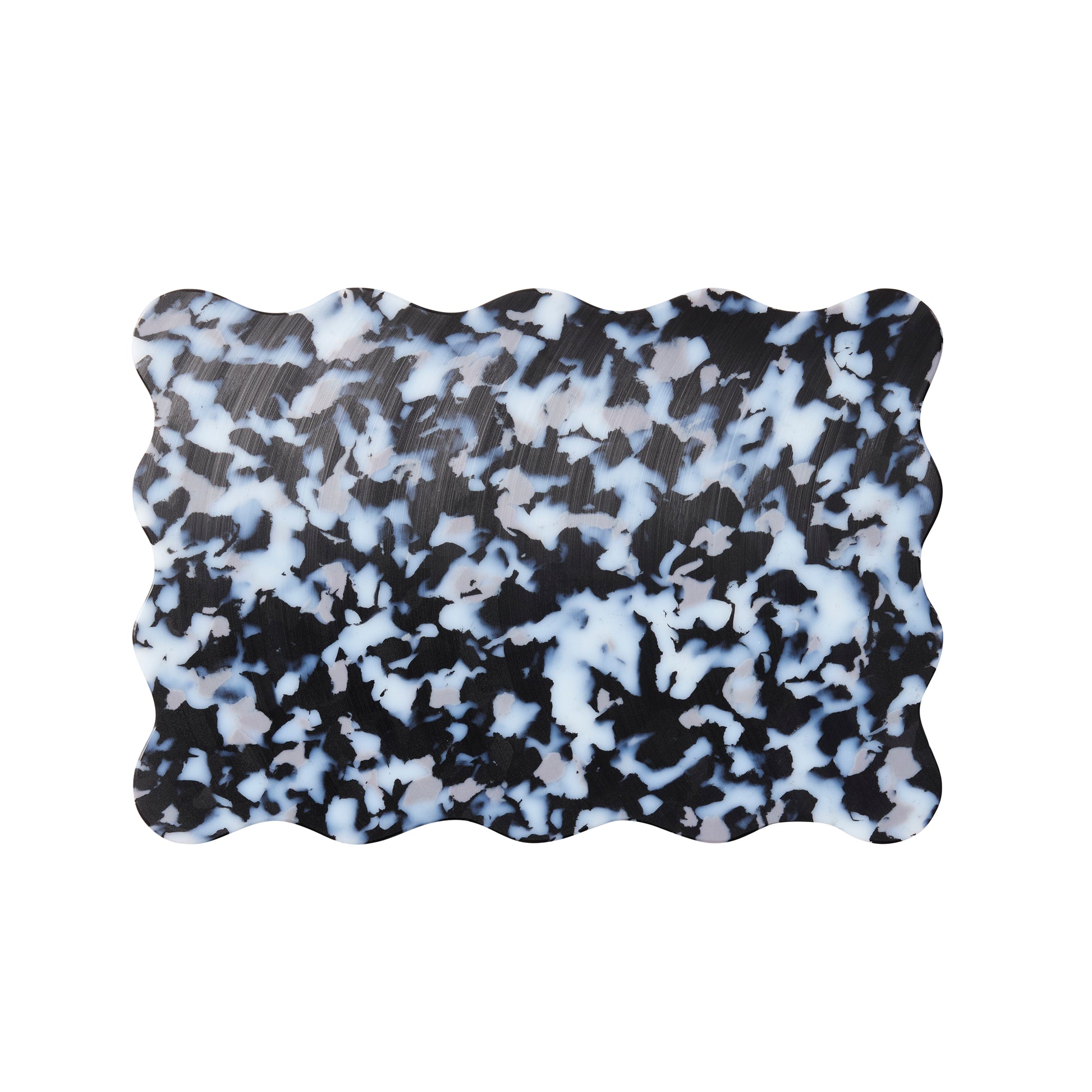 Black and white wavy Pinchy chopping board. Aesthetic kitchenware.
