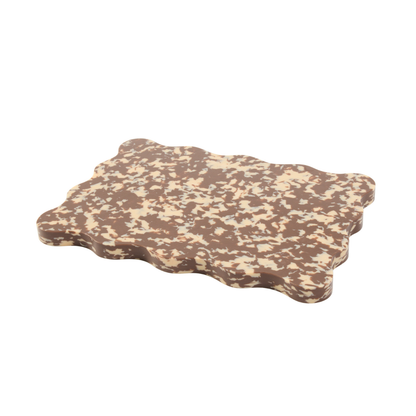 Chocolate and beige wavy chopping board by Pinchy – aesthetic brown and beige kitchenware